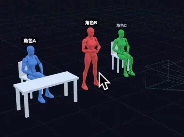 多人三维站位与空间关系预览