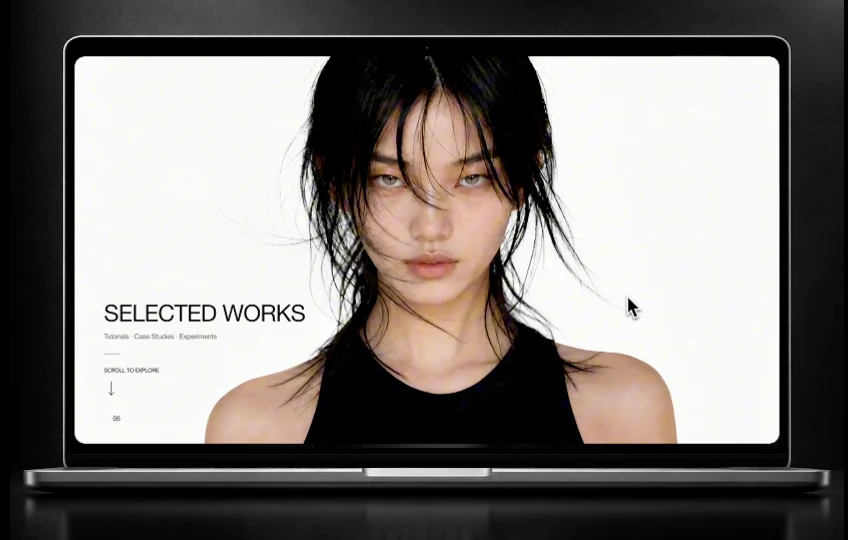 滚动进入 Selected Works 段落